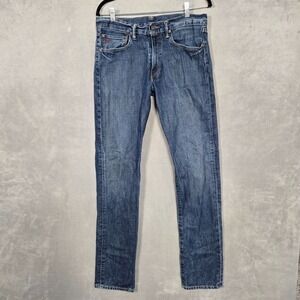 Polo Ralph Lauren Jeans Mens 32x34 Blue 381 Slim Straight Dark‎ Wash Denim